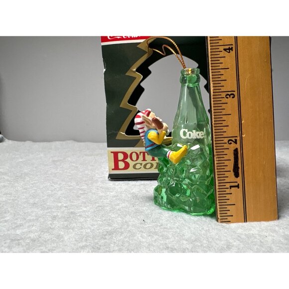 Coca-Cola Bottling Works Collection Ornament 1994 Elves Climbing Green Coke Bott - Picture 4 of 11